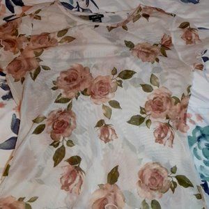 sheer Flower print top